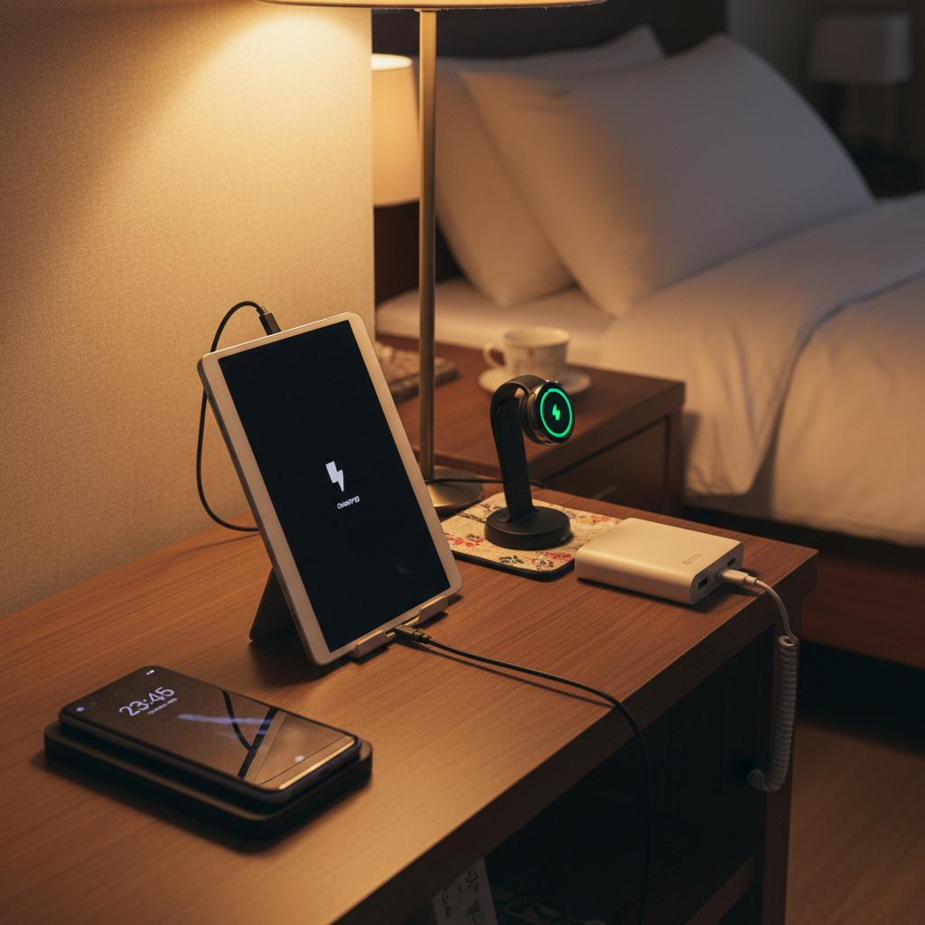 밤 도착 순서대로 기기를 배치한 충전 구역 생성 이미지