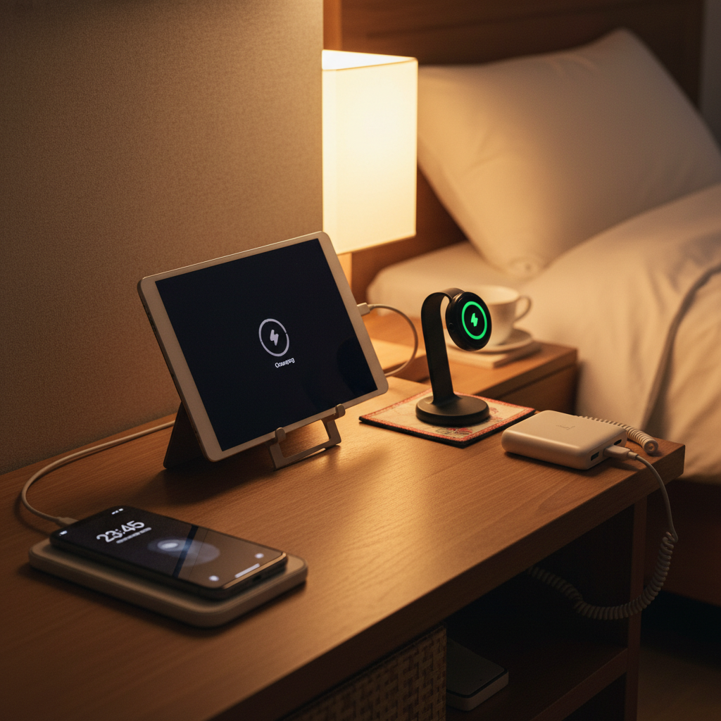 밤 도착 순서대로 기기를 배치한 충전 구역 생성 이미지