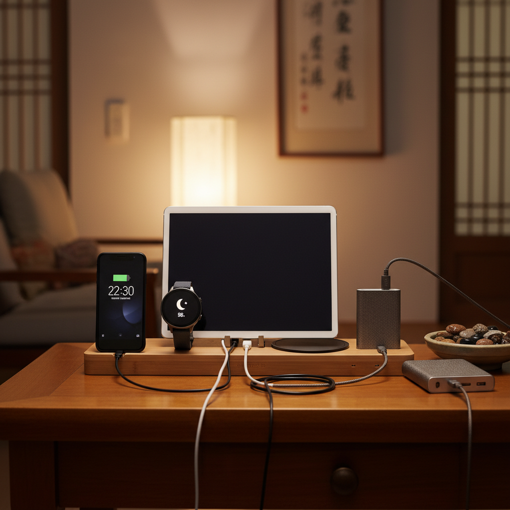 밤 도착 순서대로 기기를 배치한 충전 구역 생성 이미지