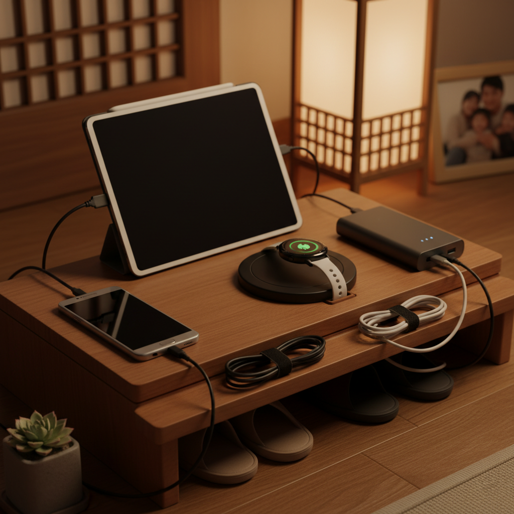 밤 도착 순서대로 기기를 배치한 충전 구역 생성 이미지