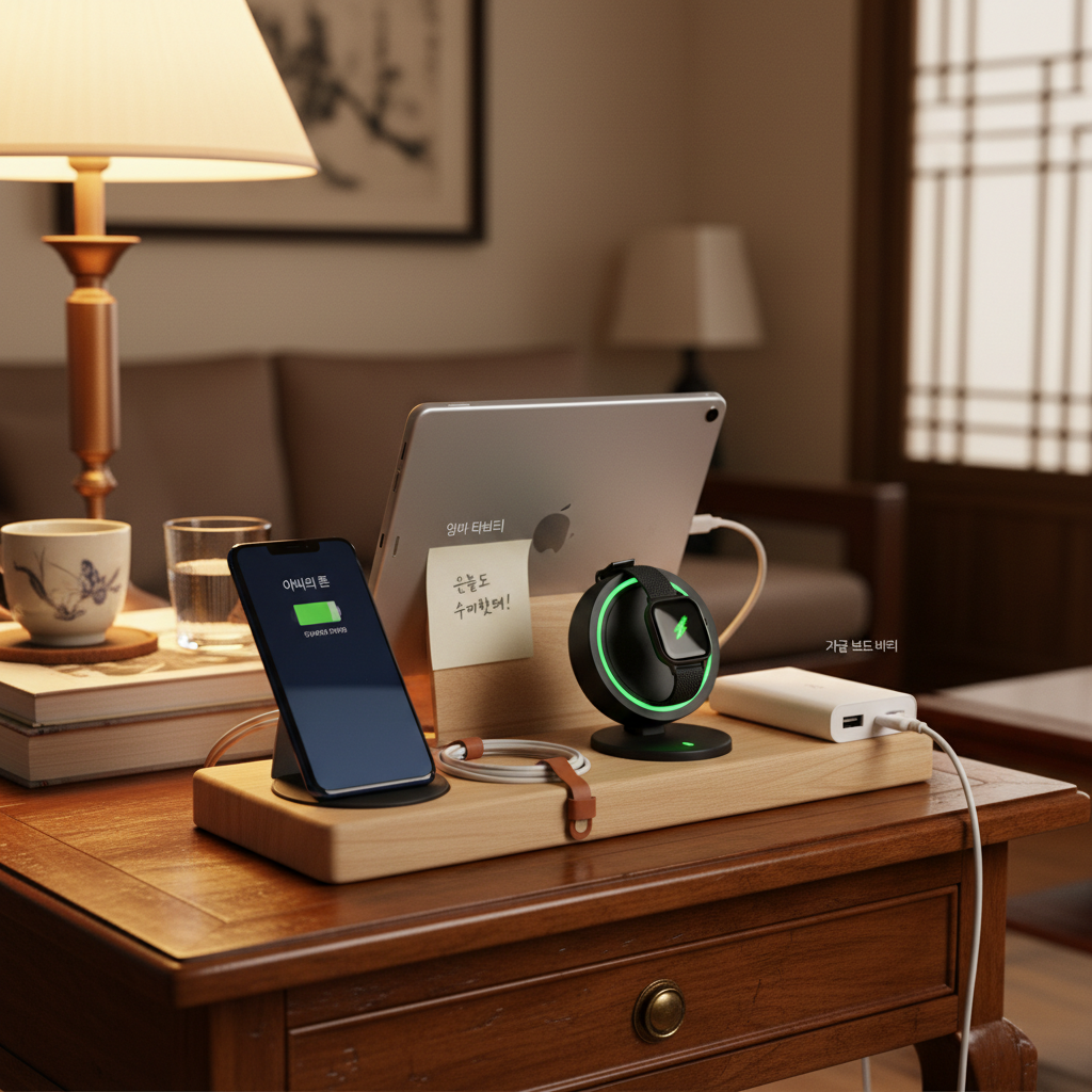 밤 도착 순서대로 기기를 배치한 충전 구역 생성 이미지